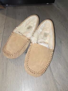 UGG Ainsley Chestnut Suede Shearling Flats